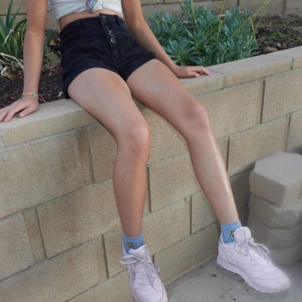 Black Denim Shorts
